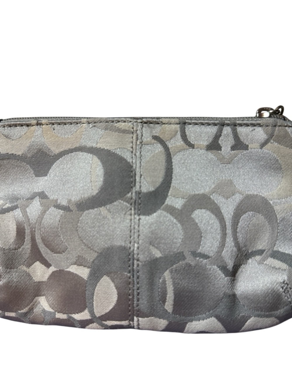 Coach Legacy Signature Optic Turnlock Flap Wristlet, Gray/Silver/Lavender - Picture 11 of 11